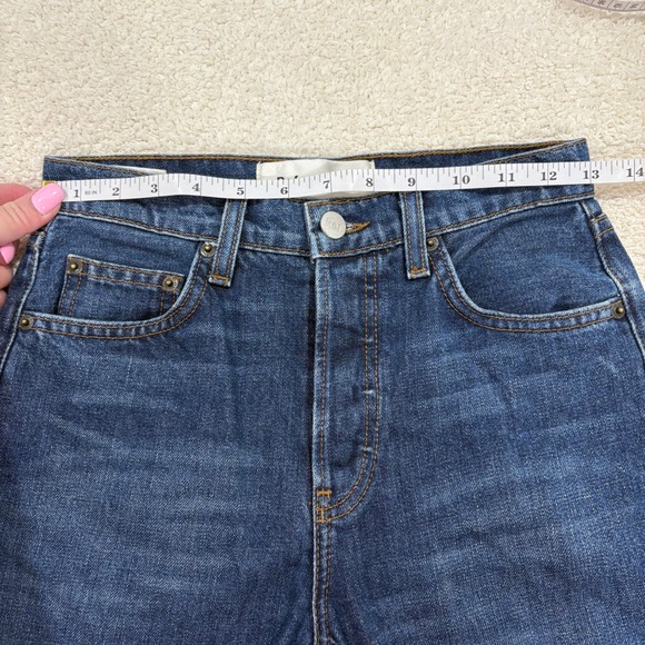 Reformation Jordi Kick Flare Jean Teton Wash Size 24 Denim Blue Dark 25" Inseam - Picture 4 of 9